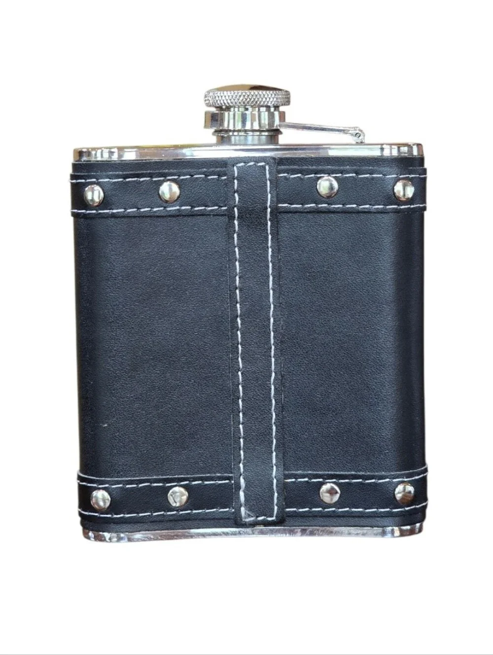 Harley-Davidson Stainless Steel Black Leather Hip Flask